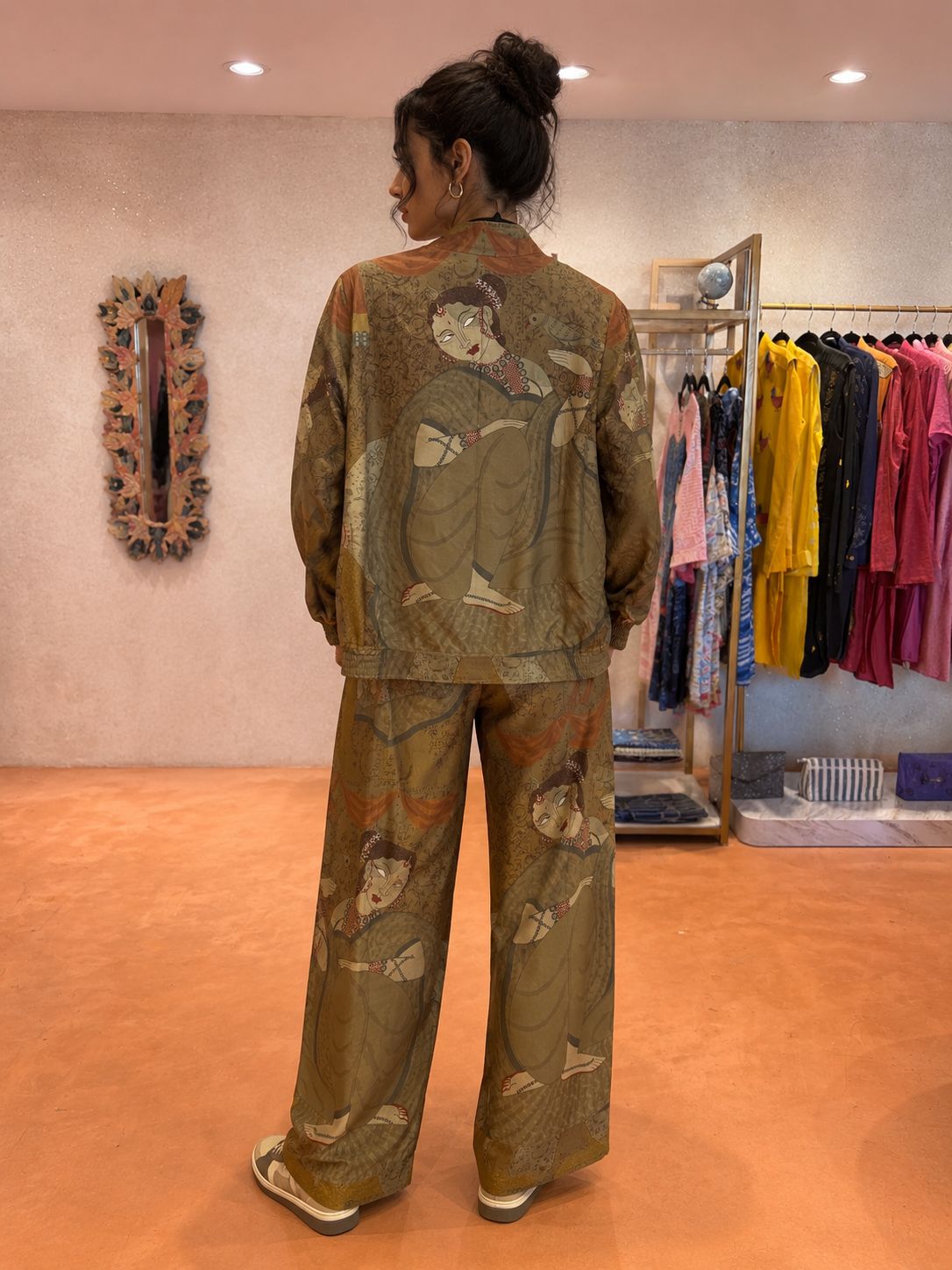 Digital Printed Women Jacket With Pant - Green - Charkha TalesDigital Printed Women Jacket With Pant - Green