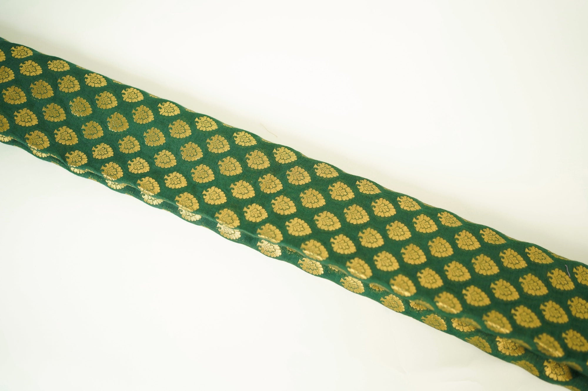 Green Banarasi Butta Fabric - Charkha TalesGreen Banarasi Butta Fabric