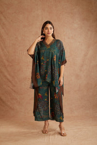 Green Gondh Print Beads Work Co-Ord Set