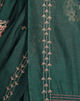 Green Aari Zardozi Embroidered Saree With Blouse