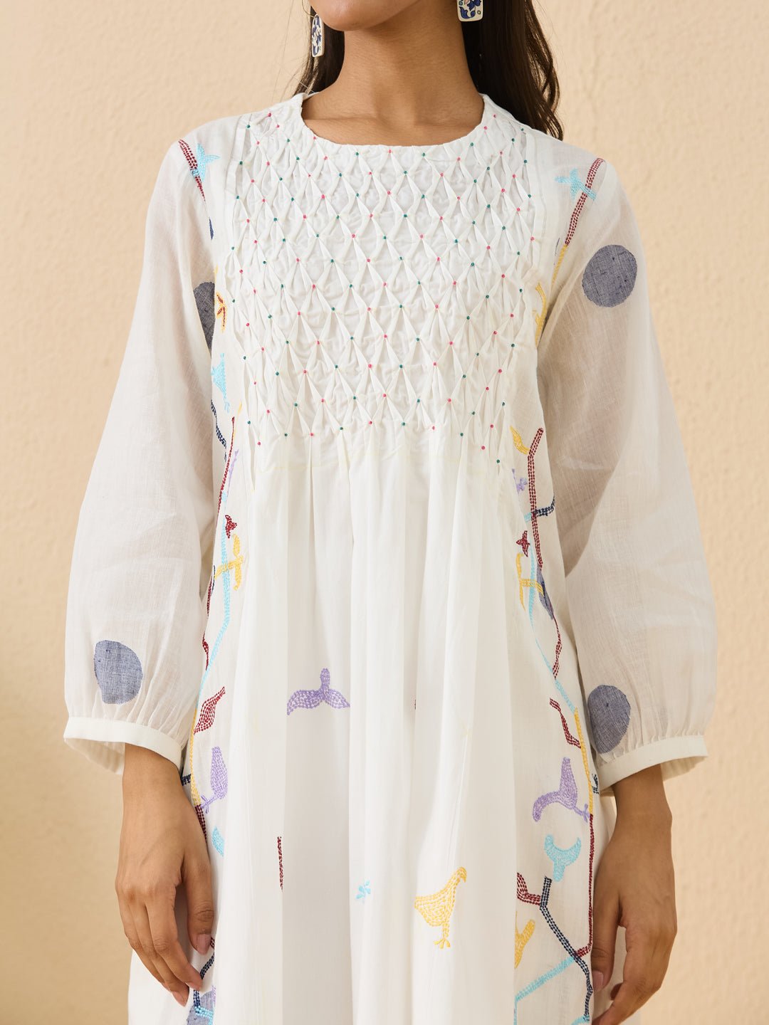 Jamdani Embroidered Kurta Set - White - Charkha TalesJamdani Embroidered Kurta Set - White