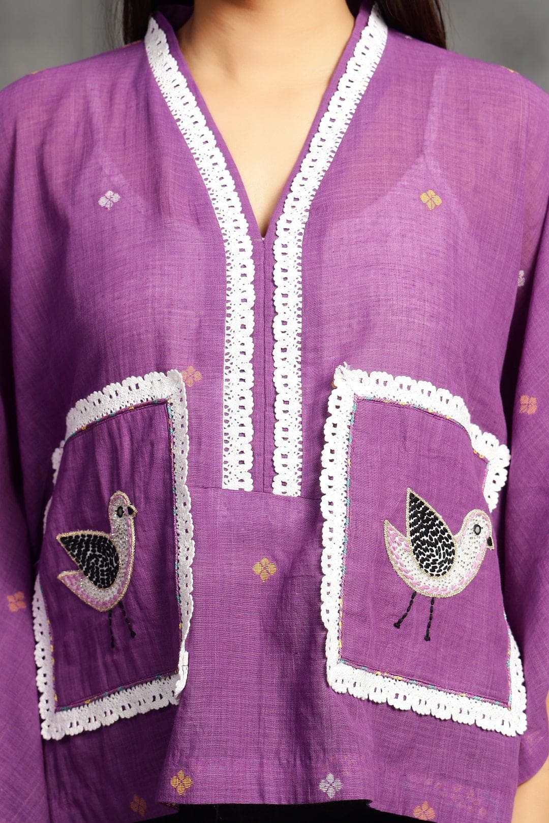 Kaftaan Women Top - Purple - Charkha TalesKaftaan Women Top - Purple