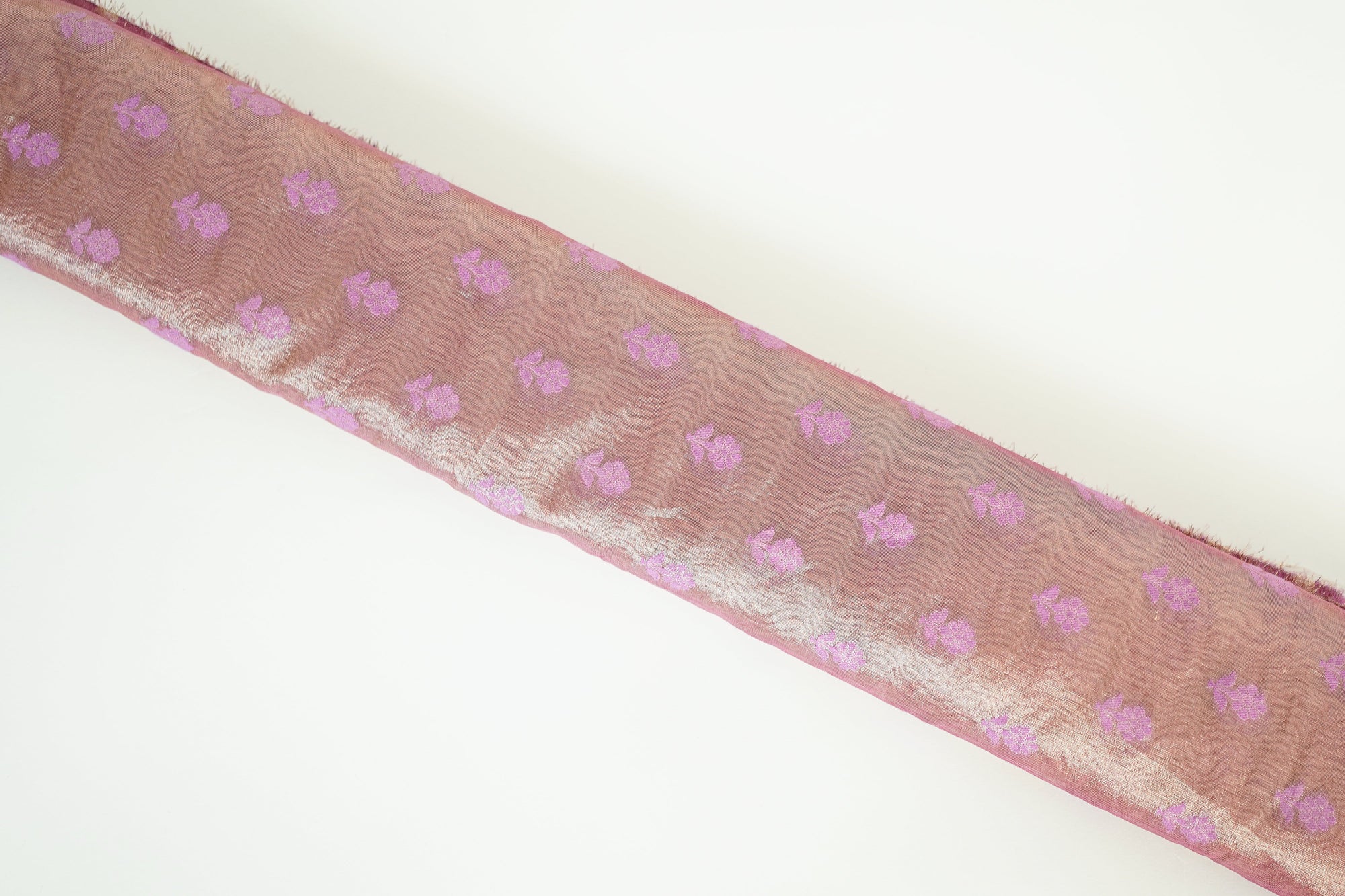 Mauve Banarasi Butta Fabric - Charkha TalesMauve Banarasi Butta Fabric