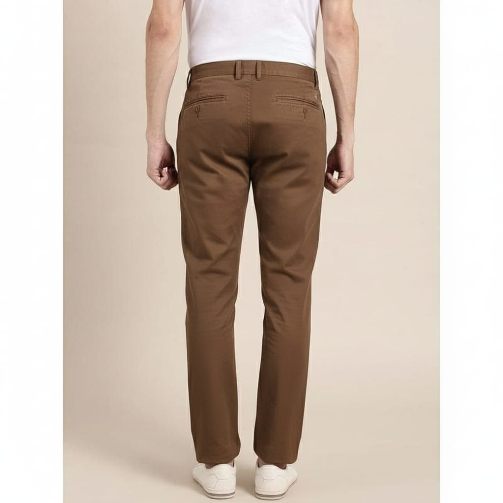 Men Cotton Trouser - Beige - Charkha TalesMen Cotton Trouser - Beige