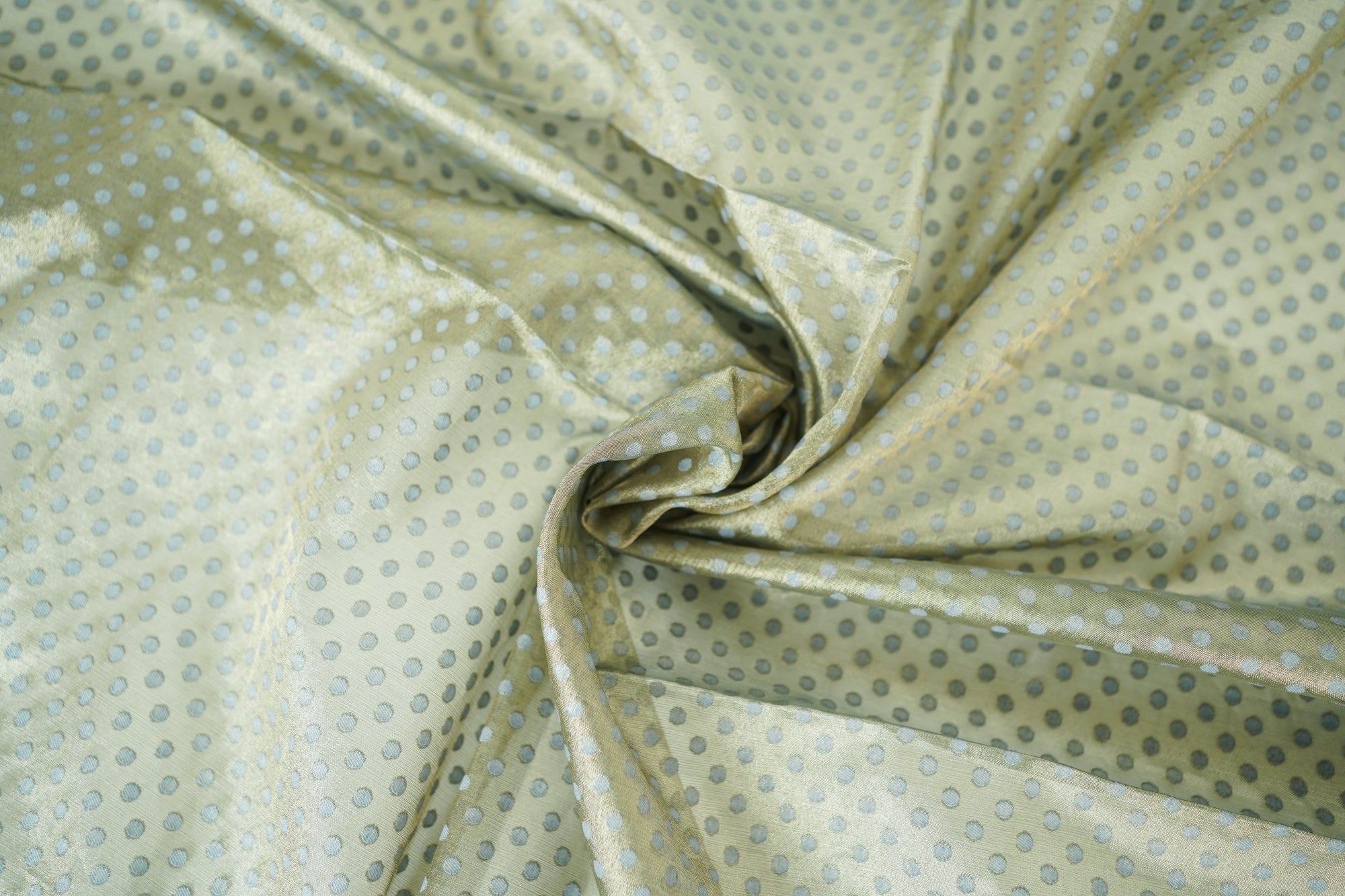 Mint Green Banarasi Butta Fabric - Charkha TalesMint Green Banarasi Butta Fabric