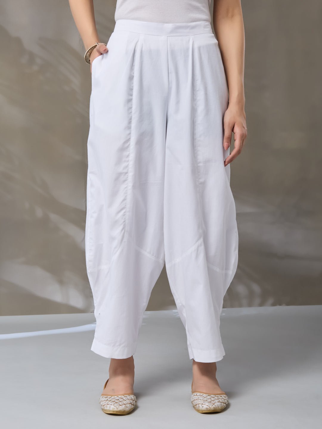 Mukaish & Chikan Short Kurta Set - White - Charkha TalesMukaish & Chikan Short Kurta Set - White
