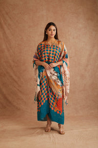 Multicolor Gondh Print Inspired Top & Drape Skirt