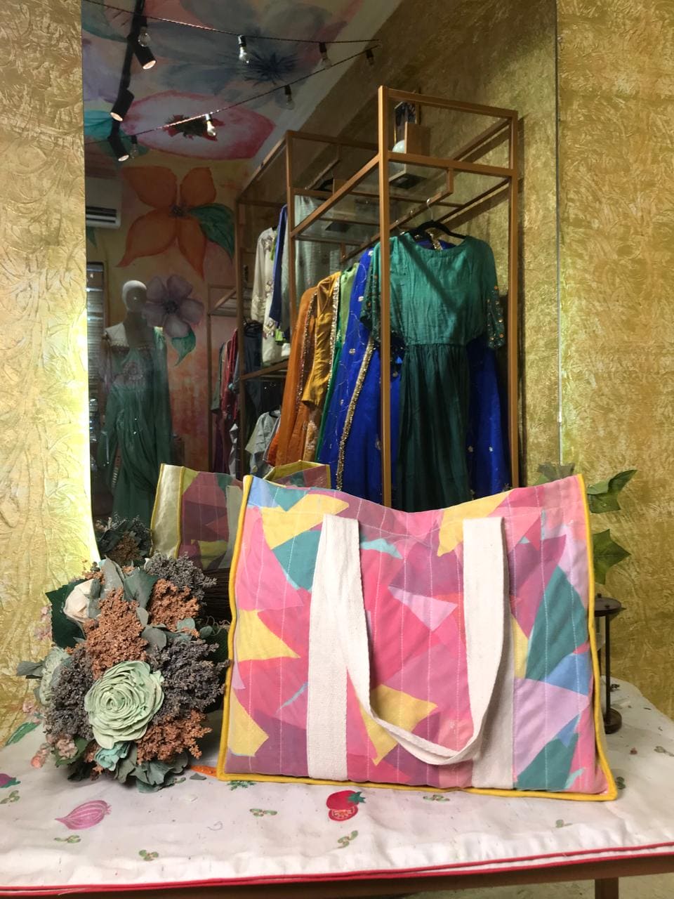 Multicolor Patch Tote Bag - Charkha TalesMulticolor Patch Tote Bag