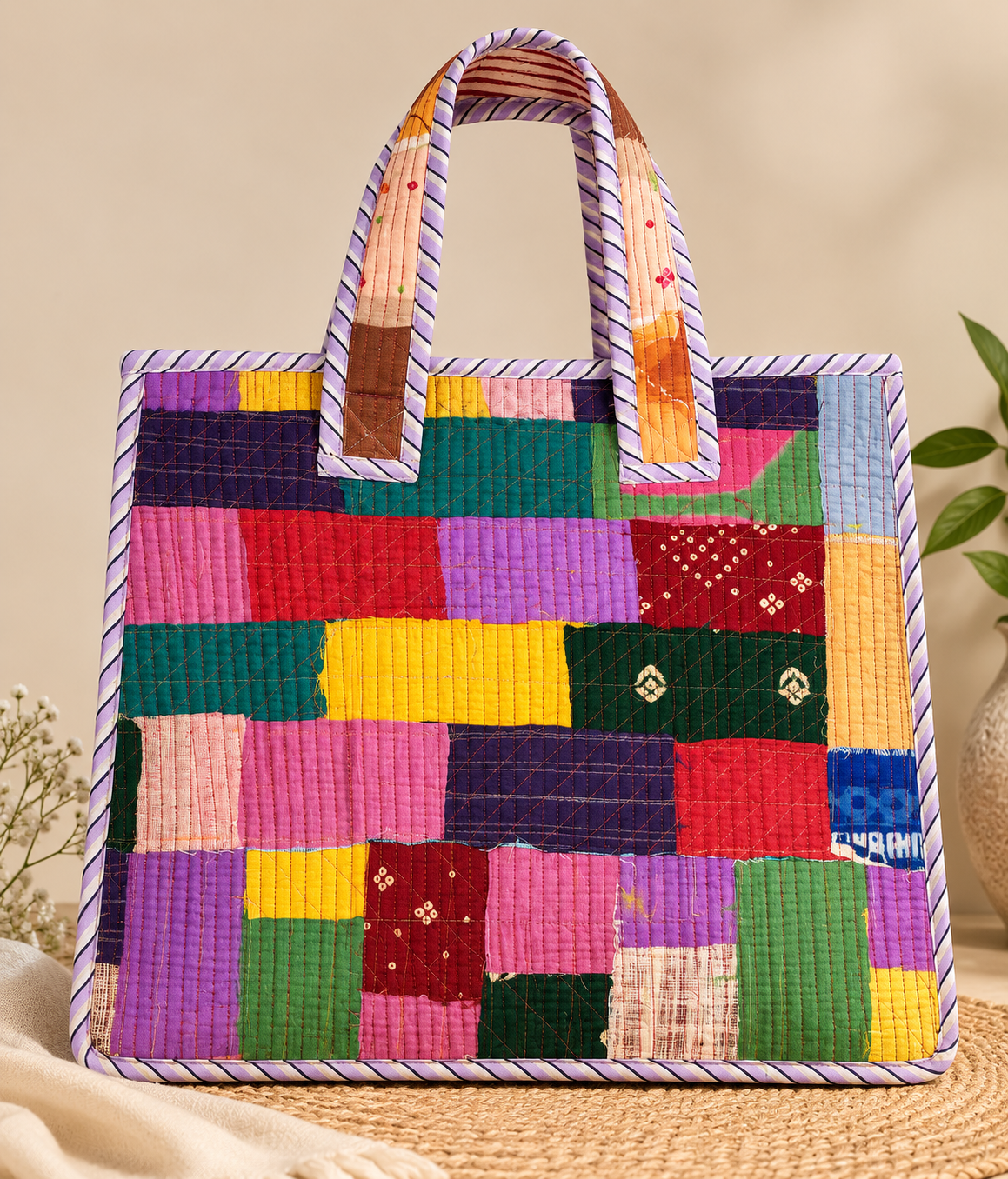 Multicolor Patch Work Bag - Charkha TalesMulticolor Patch Work Bag