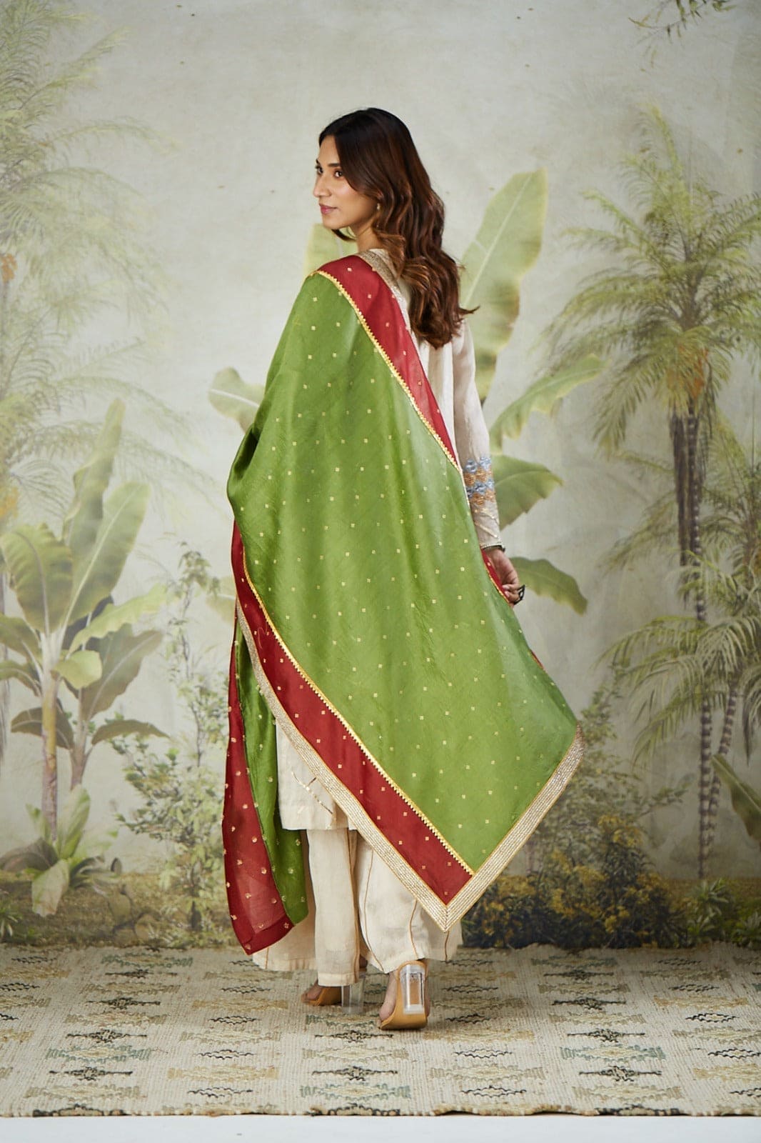 Patch Work Kurta Set - Off - White - Charkha TalesPatch Work Kurta Set - Off - White