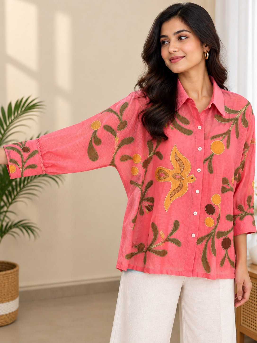 Pink Patch Work Women Co-ord Set - Charkha TalesPink Patch Work Women Co-ord Set