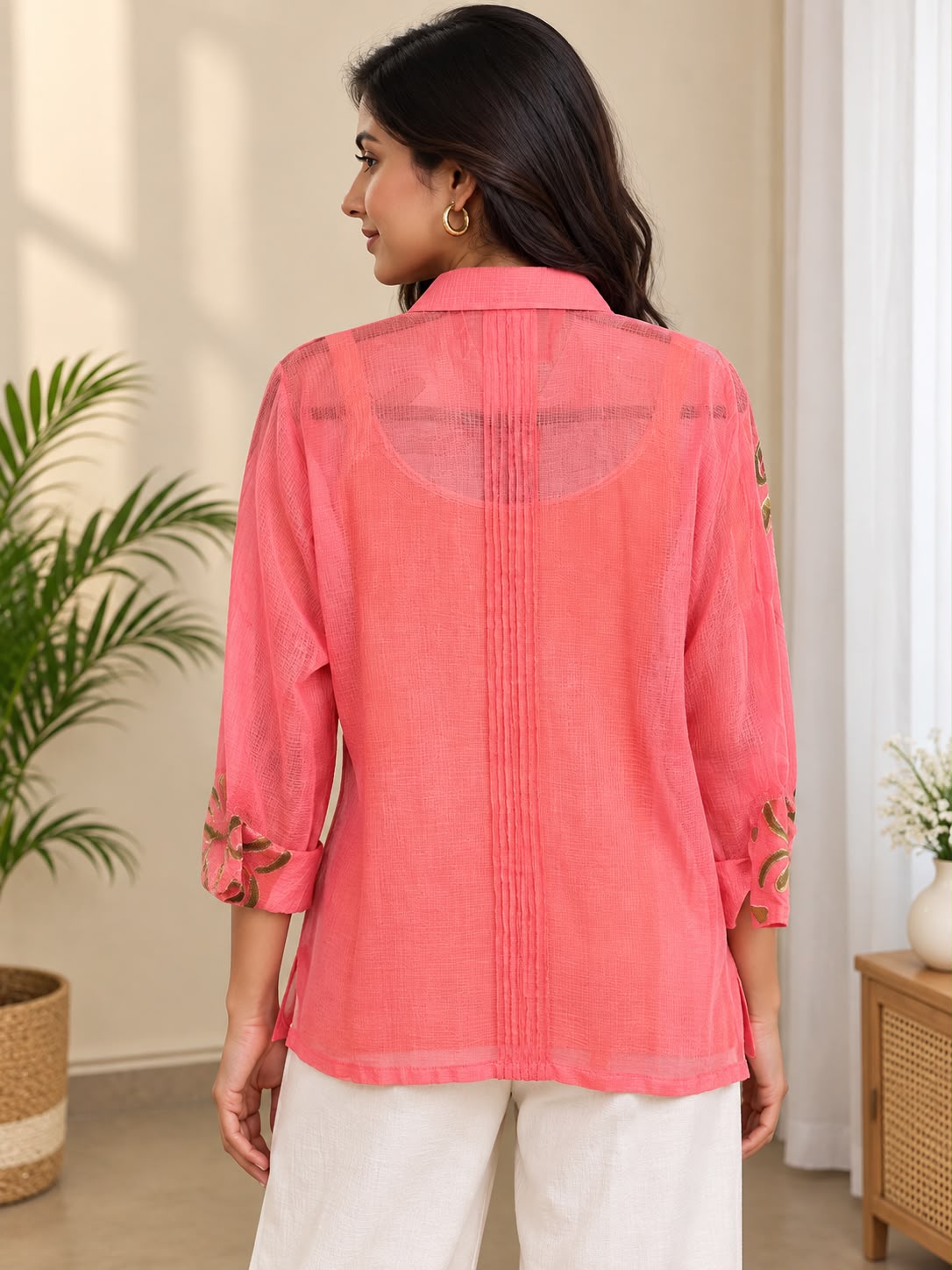 Pink Patch Work Women Co-ord Set - Charkha TalesPink Patch Work Women Co-ord Set