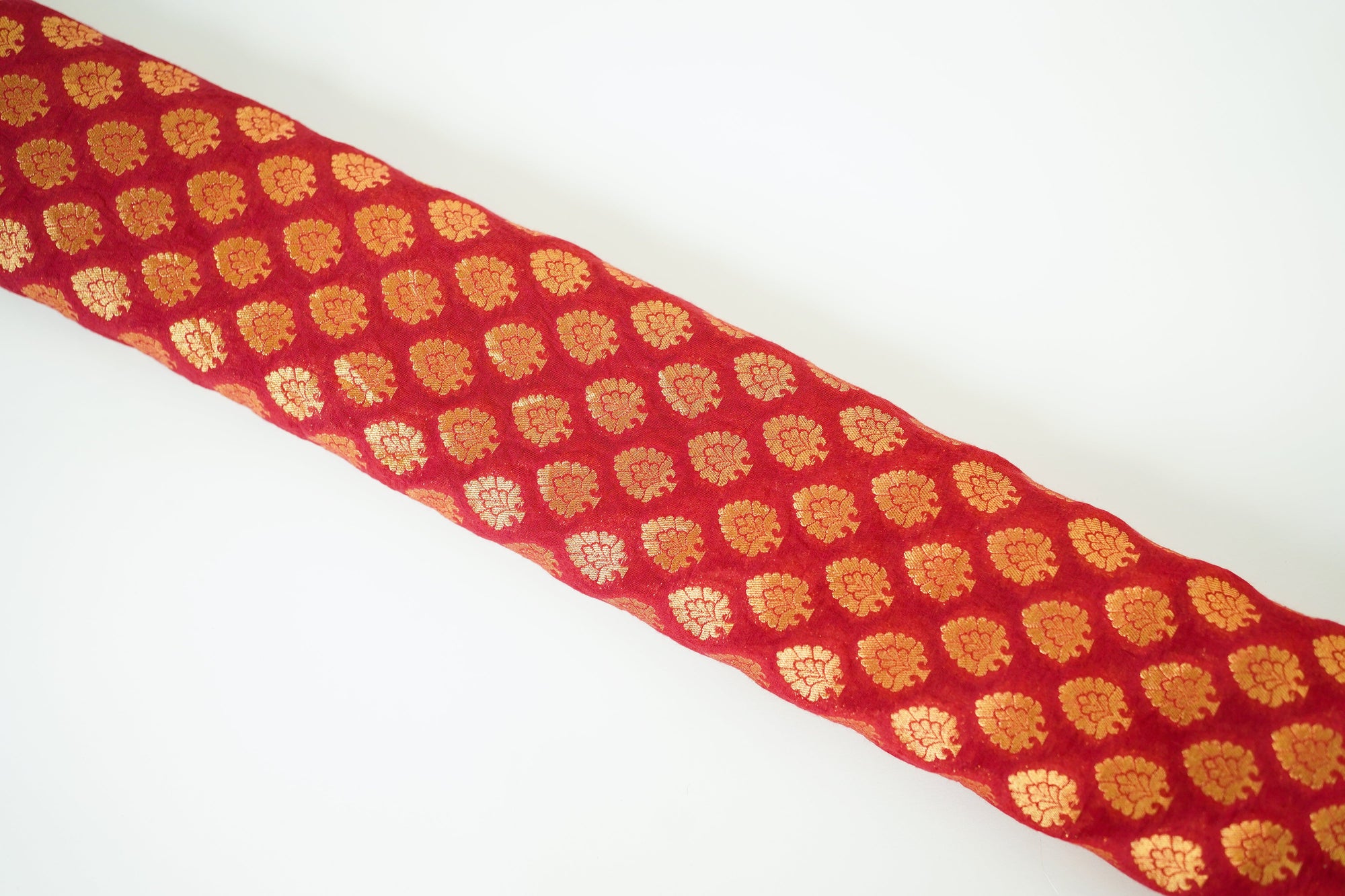 Red Banarasi Butta Fabric - Charkha TalesRed Banarasi Butta Fabric