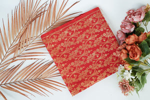 Handwoven Red Banarasi Silk Fabric