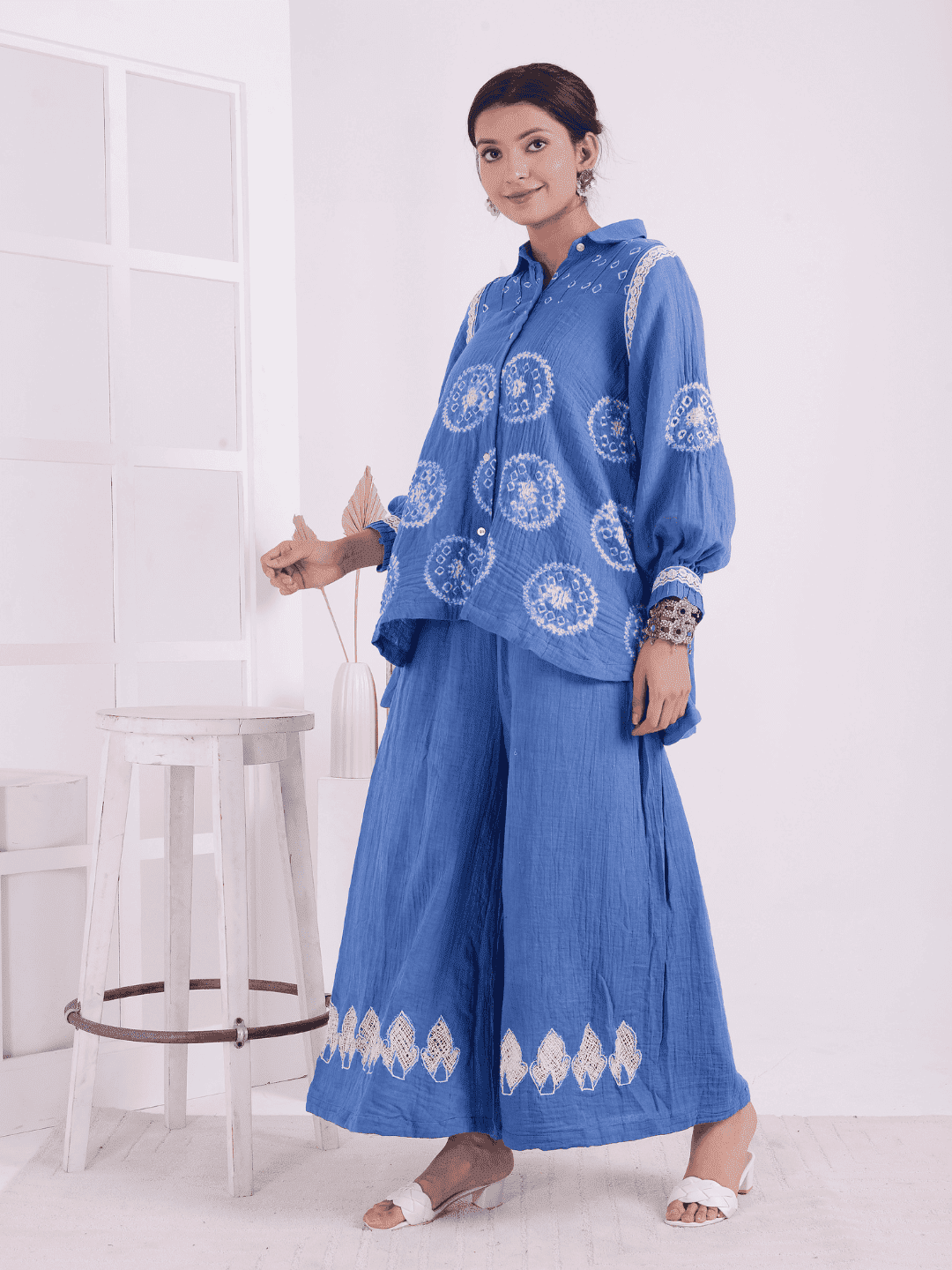 Tie & Dye Co - Ord Set - Blue - Charkha TalesTie & Dye Co - Ord Set - Blue