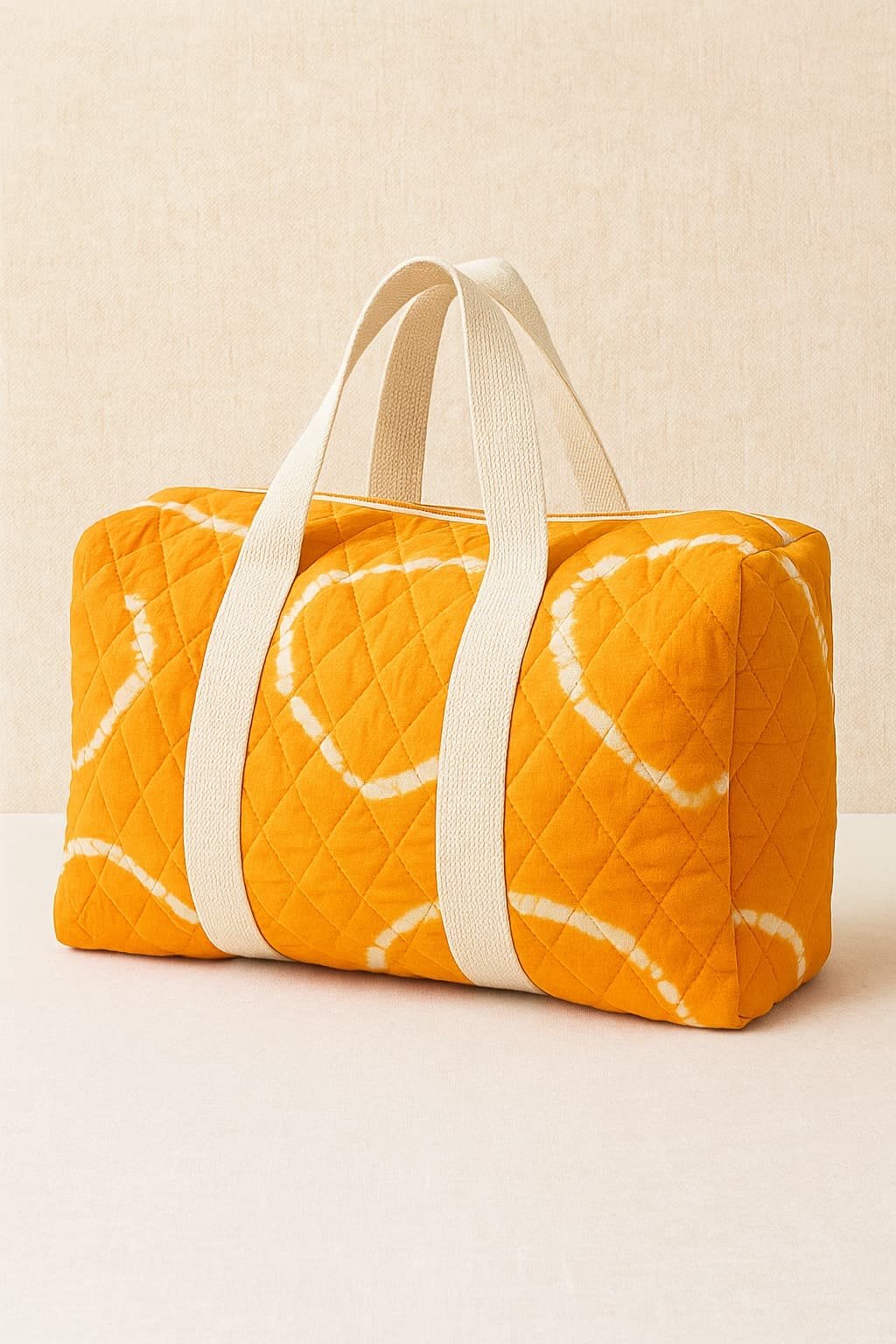 Tie & Dye Duffle Bag - Orange - Charkha TalesTie & Dye Duffle Bag - Orange