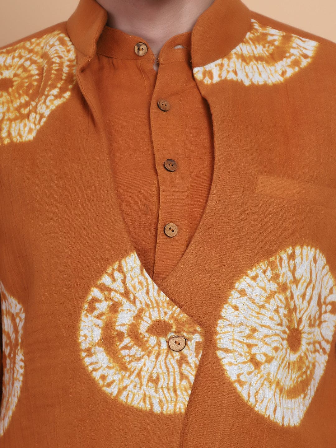 Tie & Dye Kurta Set - Yellow - Charkha TalesTie & Dye Kurta Set - Yellow