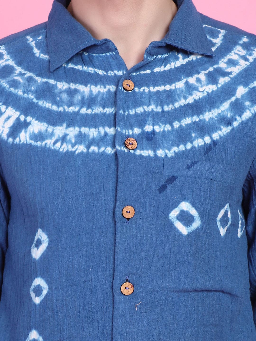 Tie & Dye Men Kurta Set - Blue - Charkha TalesTie & Dye Men Kurta Set - Blue