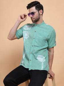 Tie & Dye Men Shirt - Turquoise