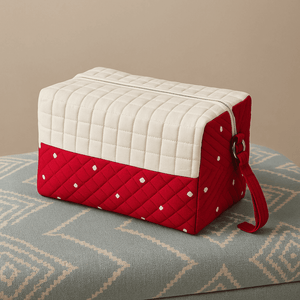 Tie & Dye Quilted Duffle Bag  - White & Red