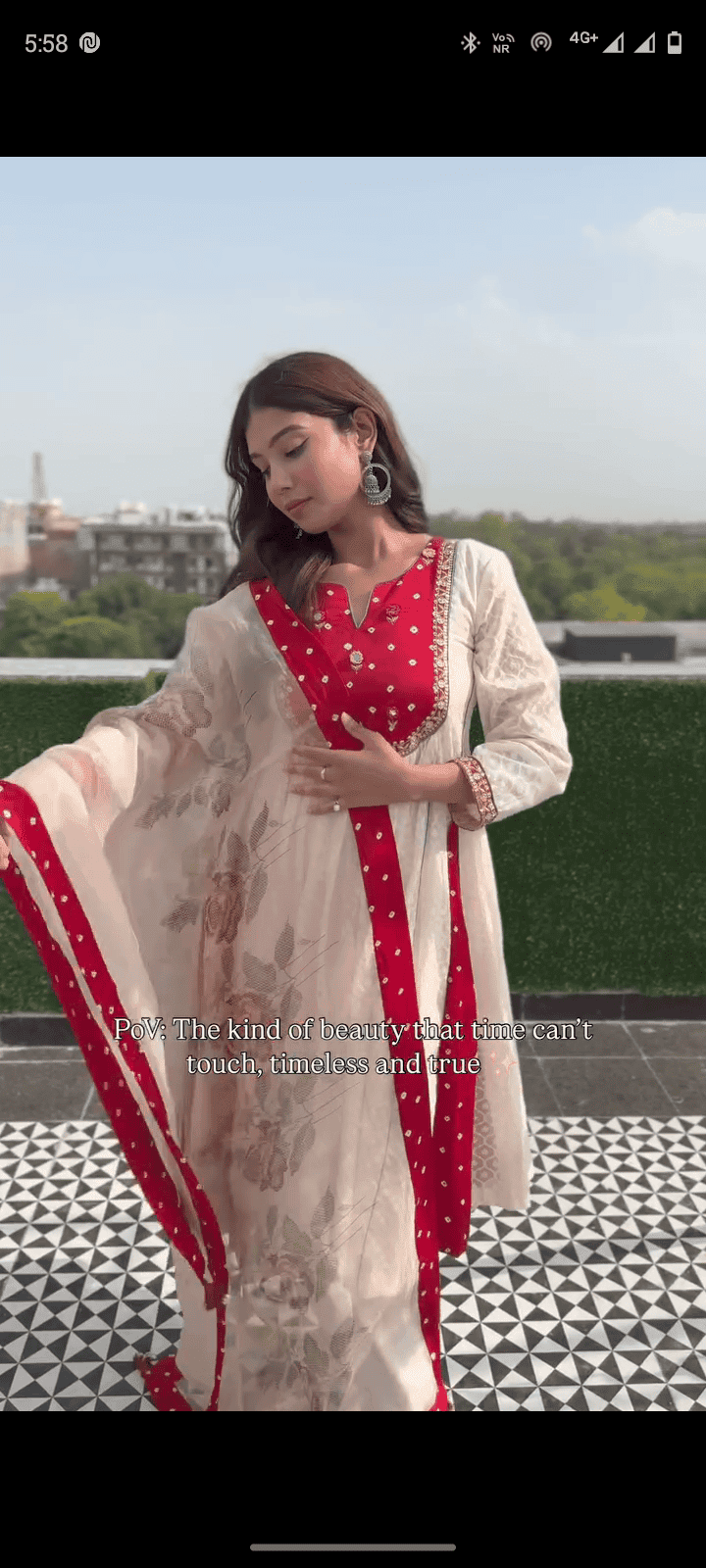 Women Anarkali Kurta Set - Off - White - Charkha TalesWomen Anarkali Kurta Set - Off - White