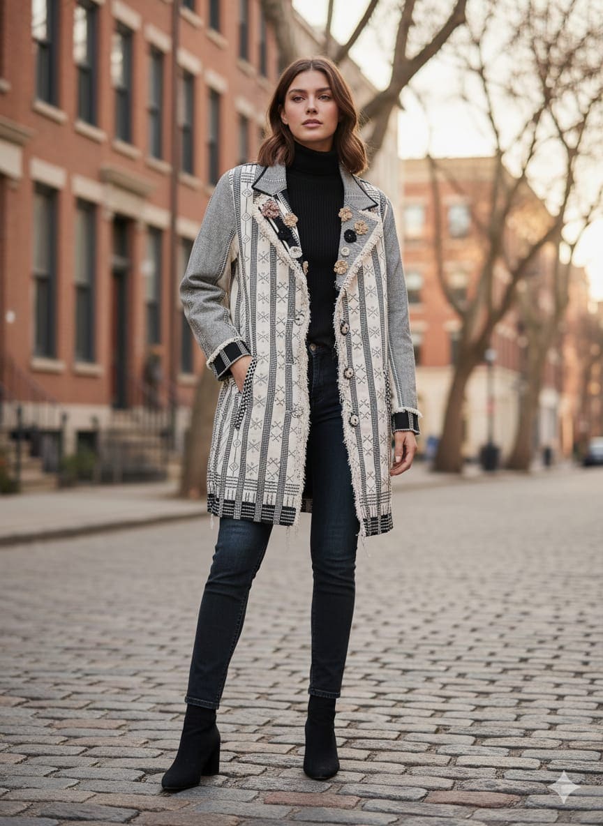 Women Cotton Jacket - Black - Charkha TalesWomen Cotton Jacket - Black