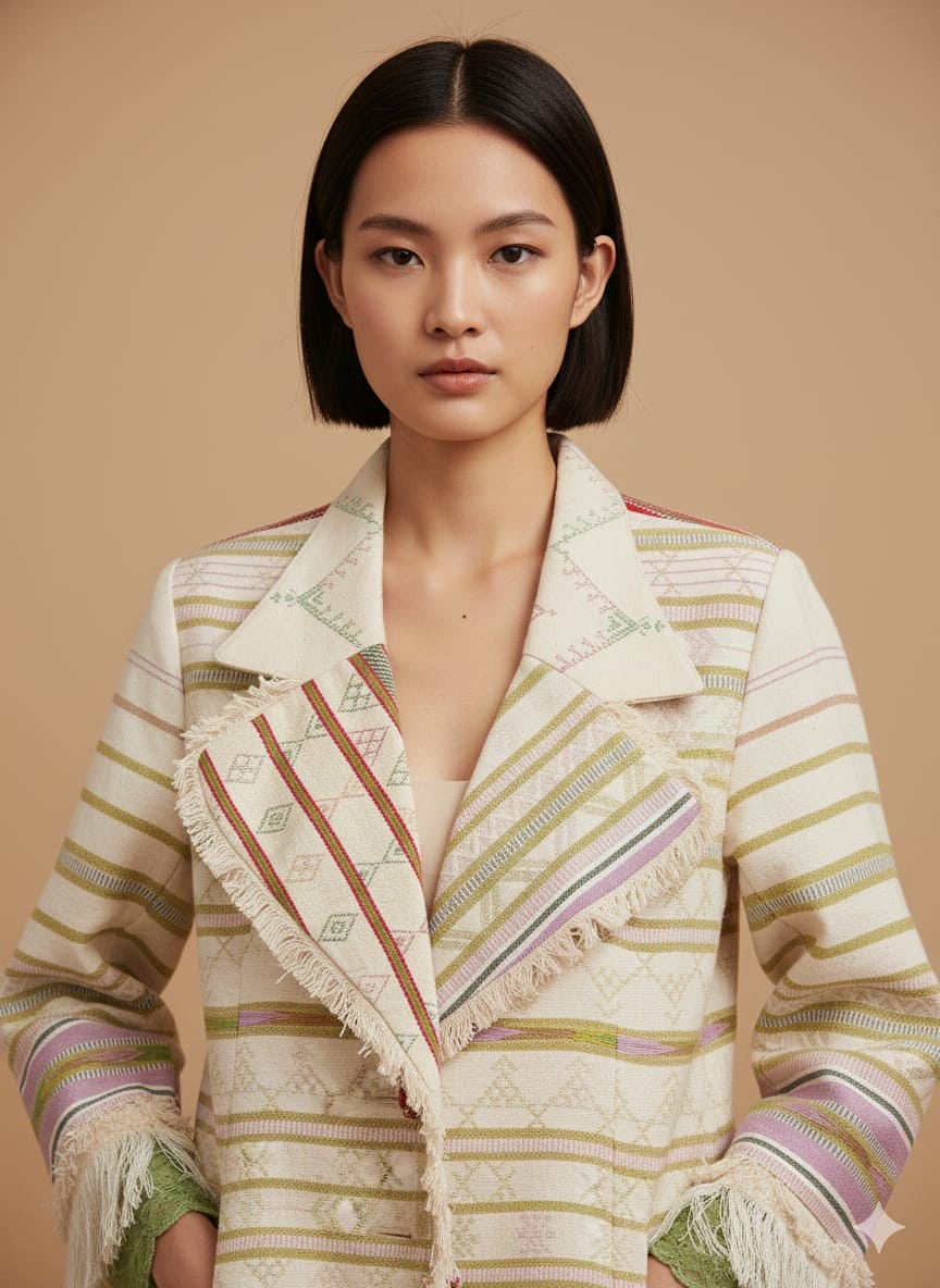 Women Cotton Long Jacket - Off - White - Charkha TalesWomen Cotton Long Jacket - Off - White