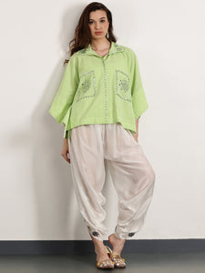 Women Gotta Patti Checks Top Set -  Leafy Green