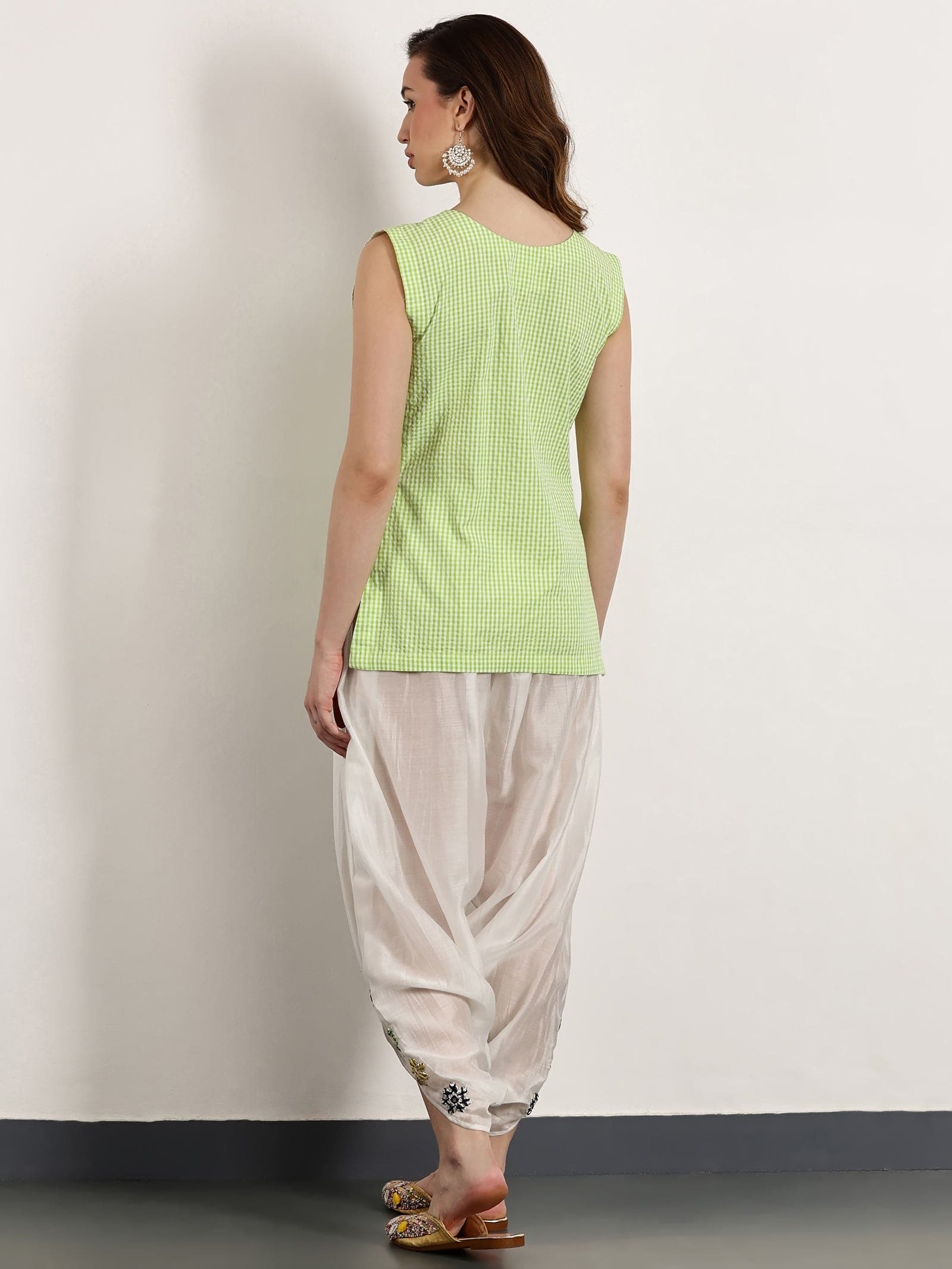 Women Gotta Work Top Set - Leafy Green - Charkha TalesWomen Gotta Work Top Set - Leafy Green