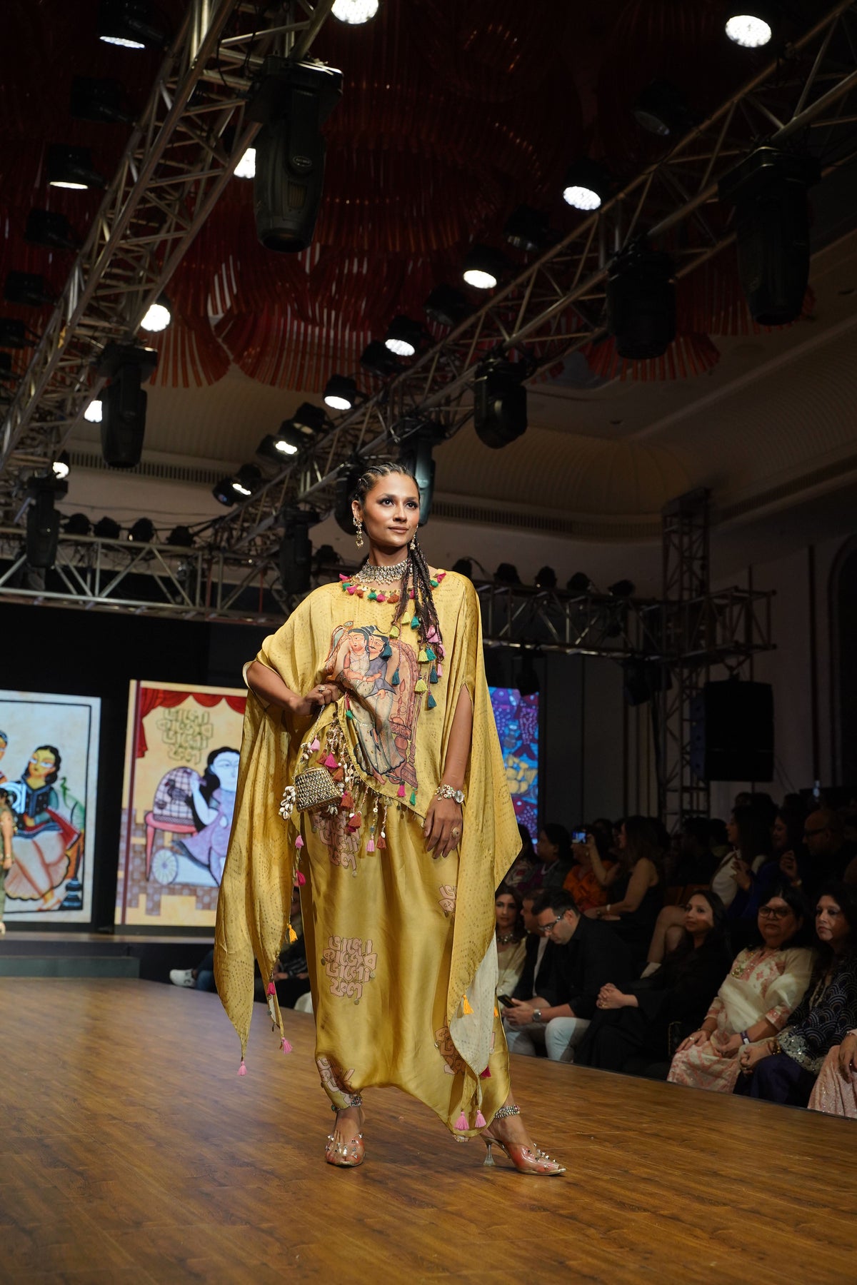 Yellow Kalighat Indian Print Co-Ord Set - Charkha TalesYellow Kalighat Indian Print Co-Ord Set