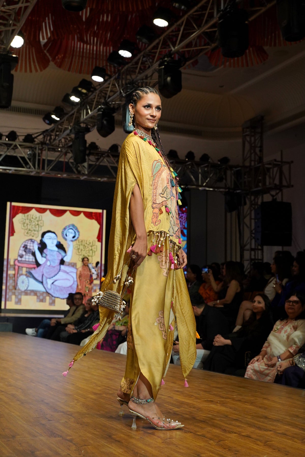 Yellow Kalighat Indian Print Co-Ord Set - Charkha TalesYellow Kalighat Indian Print Co-Ord Set
