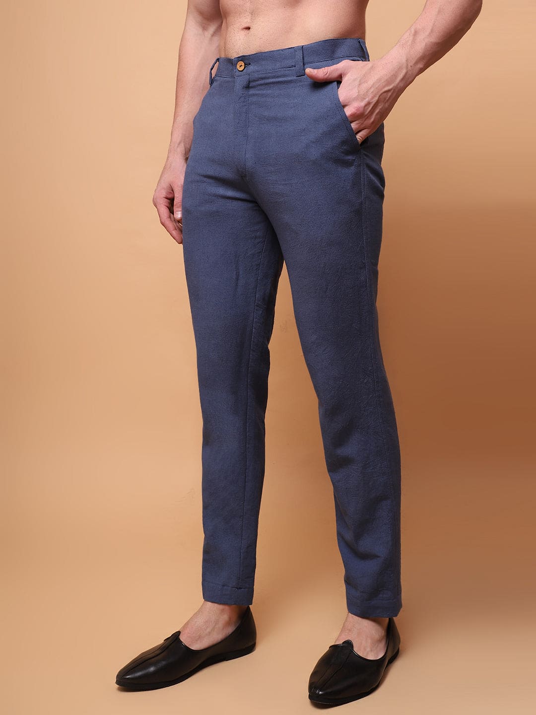 Zardozi & Patch Work Men Kurta Set - Blue - Charkha TalesZardozi & Patch Work Men Kurta Set - Blue