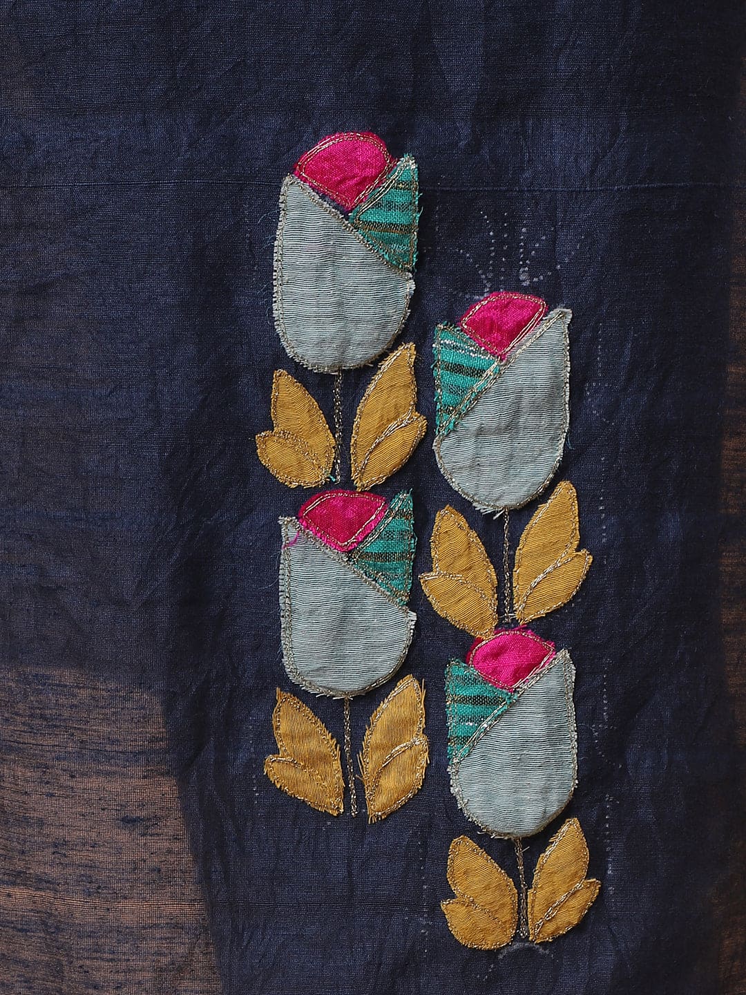 Zardozi & Patch Work Men Kurta Set - Blue - Charkha TalesZardozi & Patch Work Men Kurta Set - Blue