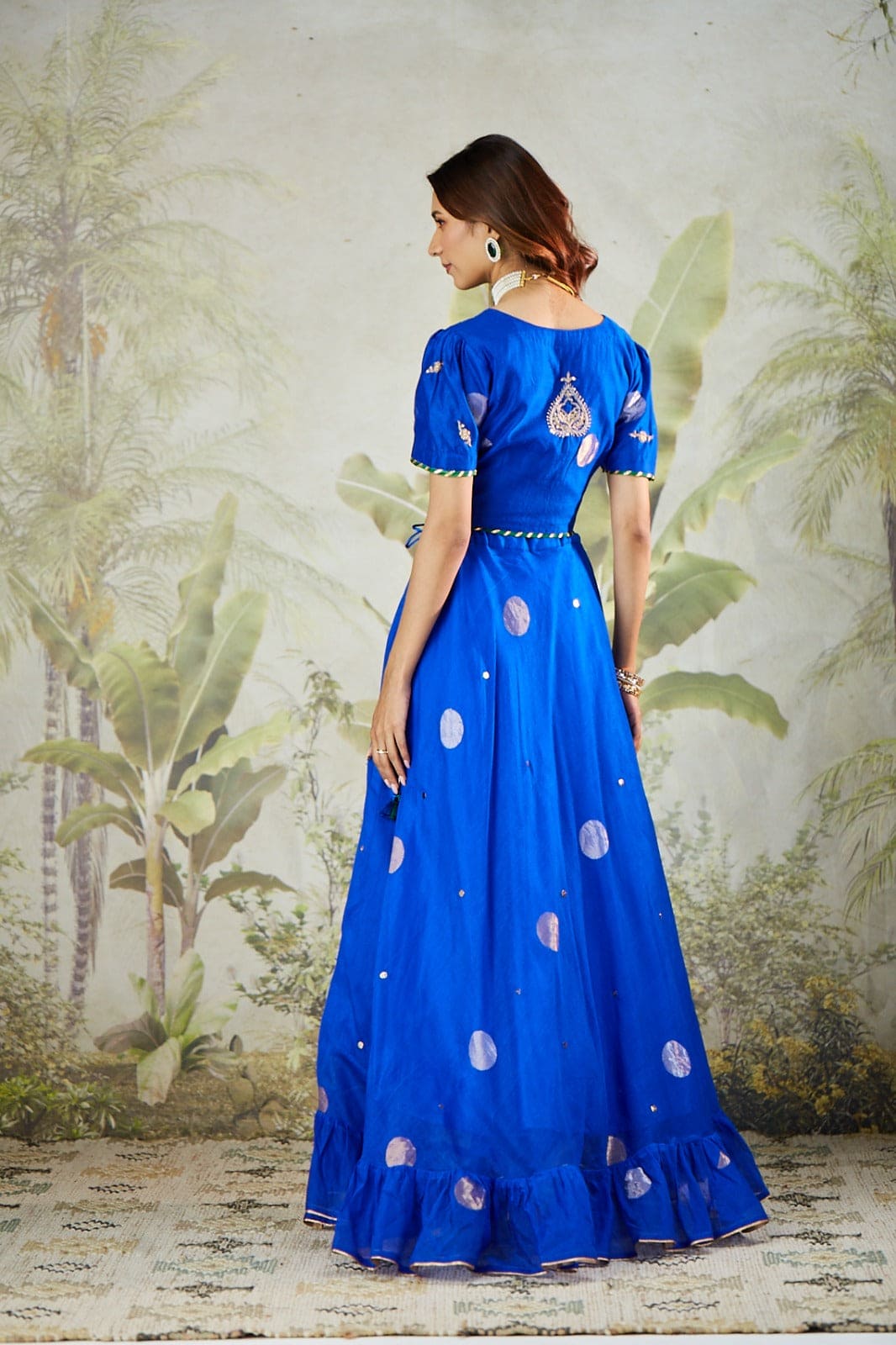 Zardozi Work Women Lehenga Set - Blue - Charkha TalesZardozi Work Women Lehenga Set - Blue