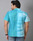 Sky Blue Tie Dye Men Shirt