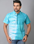 Sky Blue Tie Dye Men Shirt