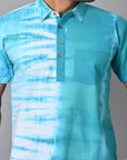 Sky Blue Tie Dye Men Shirt