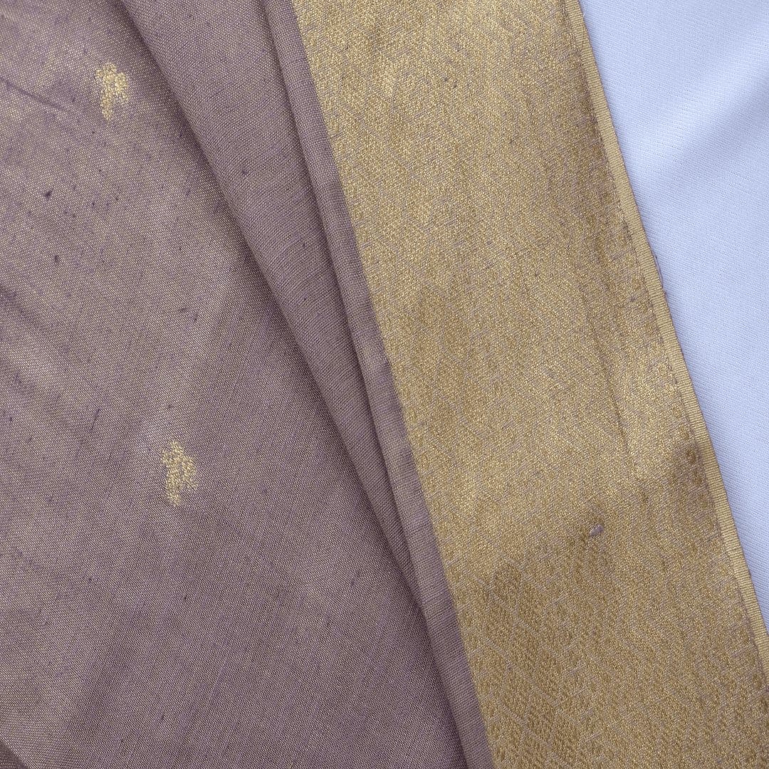 Banarsi Butte Silk Fabric - Purple - Charkha TalesBanarsi Butte Silk Fabric - Purple