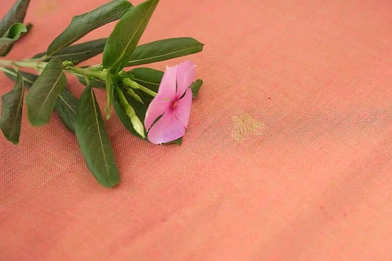 Banarsi Zari Border Silk Fabric - Pink - Charkha TalesBanarsi Zari Border Silk Fabric - Pink