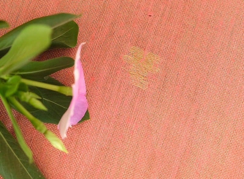 Banarsi Zari Border Silk Fabric - Pink - Charkha TalesBanarsi Zari Border Silk Fabric - Pink