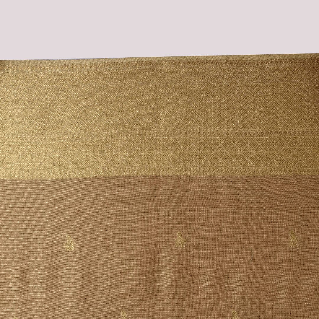 Beige Banarsi Butti Silk Fabric - Charkha TalesBeige Banarsi Butti Silk Fabric