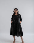 Black "Apt" Khadi Dress - Charkha TalesBlack "Apt" Khadi Dress