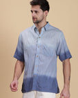 Blue Ombre Men Shirt - Charkha TalesBlue Ombre Men Shirt