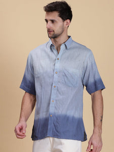 Ombre Men Shirt - Blue