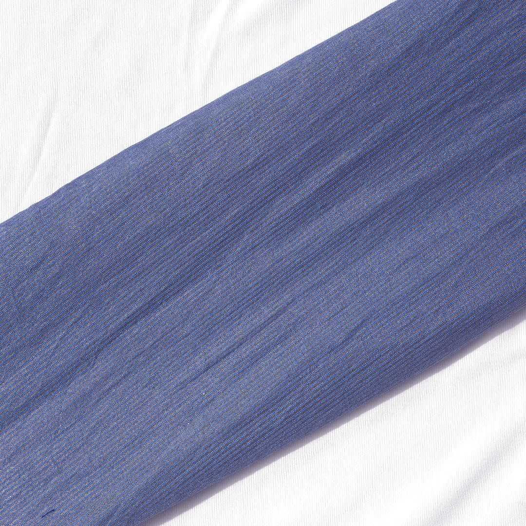 Blue Stripes Silk Tissue Fabric - Charkha TalesBlue Stripes Silk Tissue Fabric