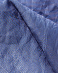 Blue Stripes Silk Tissue Fabric - Charkha TalesBlue Stripes Silk Tissue Fabric