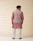 Blush Pink Chanderi Jacket & Kurta Set - Charkha TalesBlush Pink Chanderi Jacket & Kurta Set