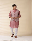 Blush Pink Chanderi Jacket & Kurta Set - Charkha TalesBlush Pink Chanderi Jacket & Kurta Set