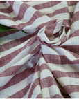 Brown Striped Cotton Fabric - Charkha TalesBrown Striped Cotton Fabric