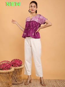 Shibori Layered Co-Ord Set - Burgundy
